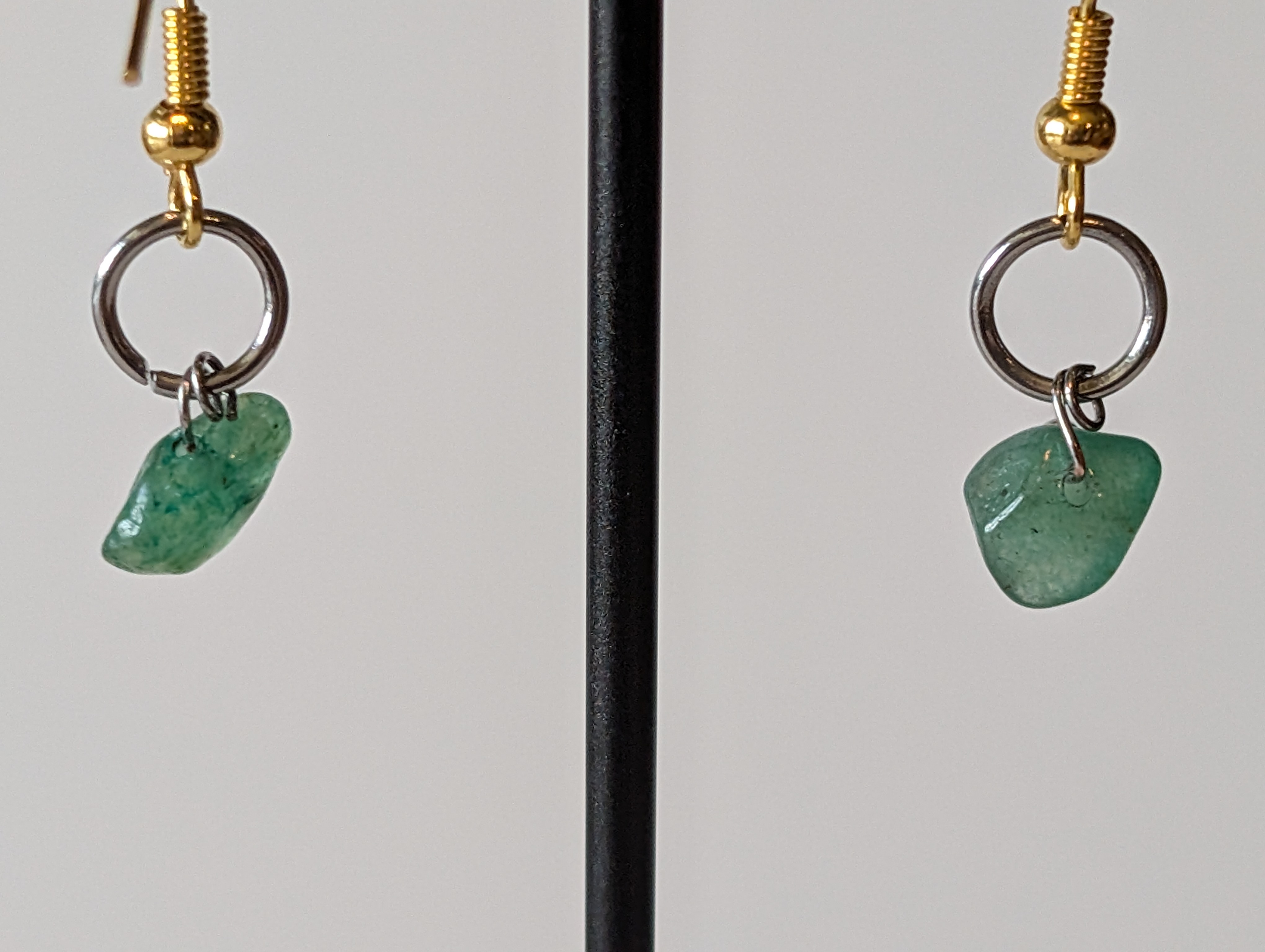 Green Stone Silver Hoop