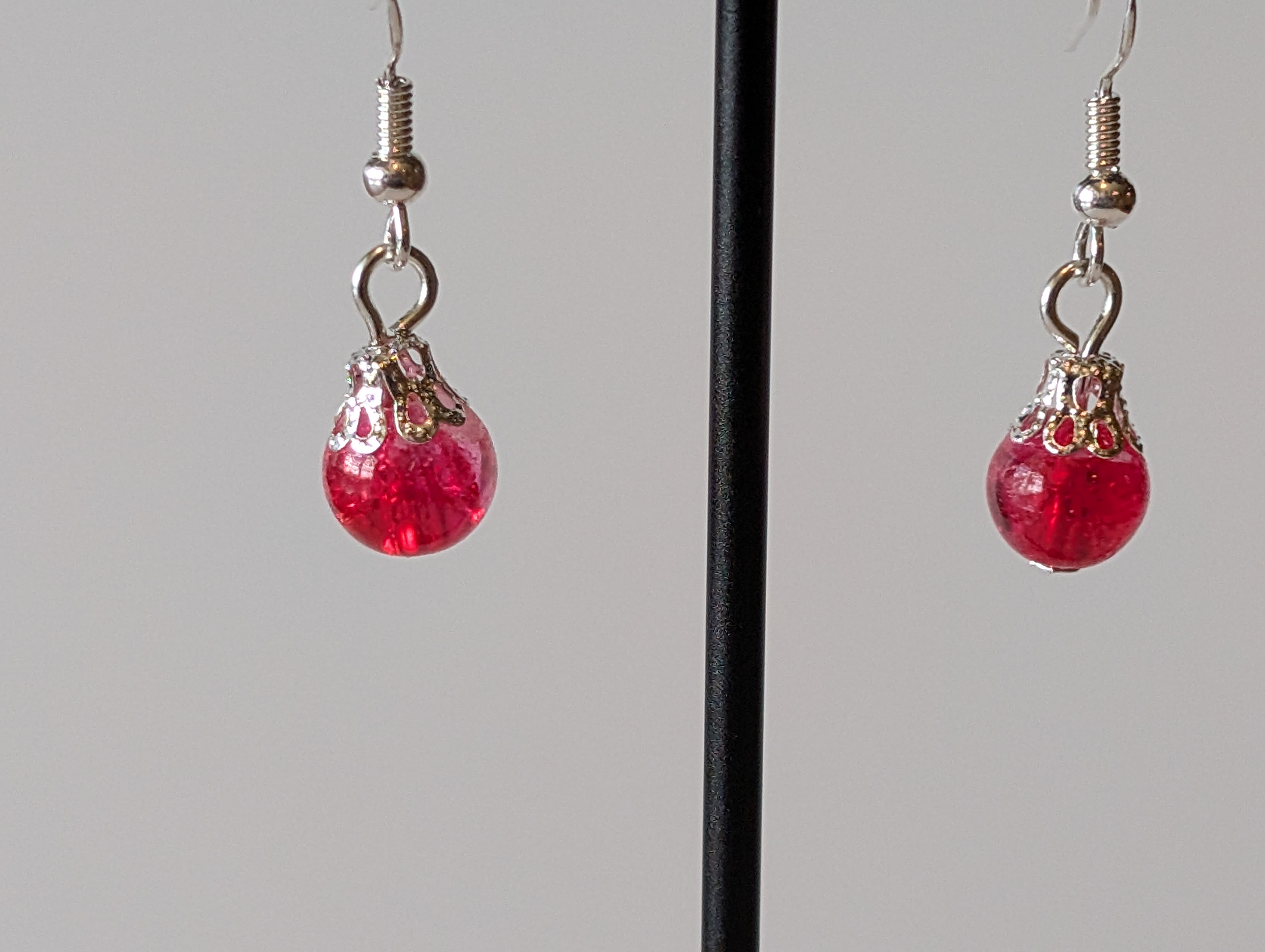 Ruby Red Drop Earrings